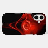 ROTE FRAKTAL ROSE IN SCHWARZ Case-Mate iPhone HÜLLE (Rückseite (Horizontal))