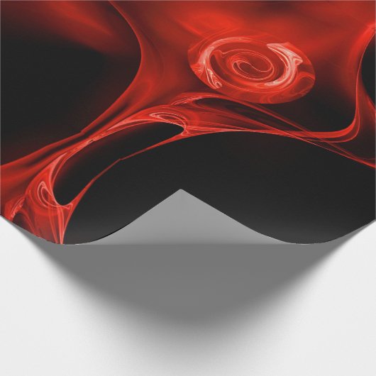 ROTE FRAKTAL ROSE IN SCHWARZ GESCHENKPAPIER (Ecke)