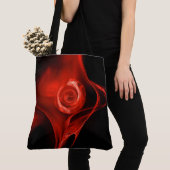 ROTE FRAKTAL ROSE IN SCHWARZ Grosser Beutel Tasche (Von Nahem)