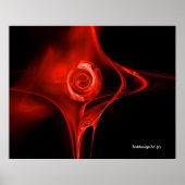 ROTE FRAKTAL ROSE IN SCHWARZ POSTER (Vorne)