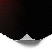 ROTE FRAKTAL ROSE IN SCHWARZ POSTER (Ecke)