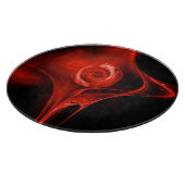 ROTE FRAKTAL ROSE IN SCHWARZ SCHNEIDEBRETT (Ecke)