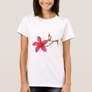 Rote Frangipani-Blume T-Shirt