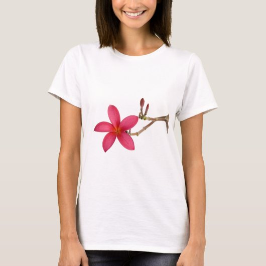 Rote Frangipani-Blume T-Shirt (Vorderseite)