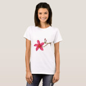 Rote Frangipani-Blume T-Shirt (Vorne ganz)