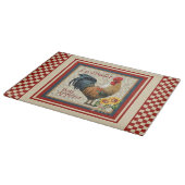 Rote Franzosen Country Rooster Le Poulet Schneidebrett (Ecke)