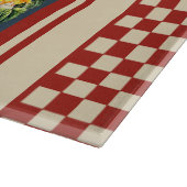 Rote Franzosen Country Rooster Le Poulet Schneidebrett (Ecke)