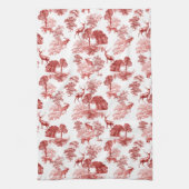 Rote französische Toile Deer Forest Geschirrtuch (Vertikal)