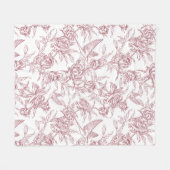 Rote französische Toile Fleecedecke (Vorderseite (Horizontal))