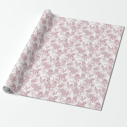 Rote französische Toile Geschenkpapier (Ungerollt)