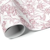 Rote französische Toile Geschenkpapier (Rolleneckpunkt)
