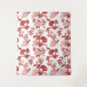 Rote französische Toile-Hirsch-Fuchs-Wald-Muster-T Wandteppich (Vorderseite)
