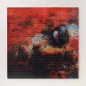 Rote Frau Abstrakte Kunst Puzzle (Horizontal)