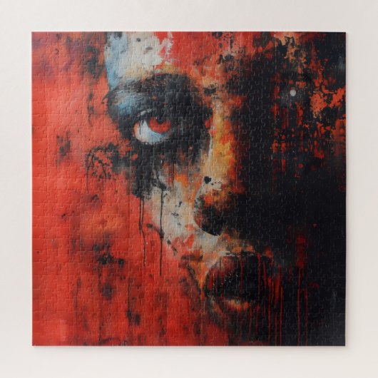 Rote Frau Abstrakte Kunst Puzzle (Vertikal)