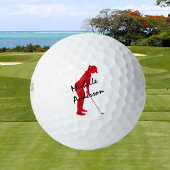 Rote Frau Golfer Putting Golfball