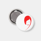 Rote Frau Magnet (Vorderseite/Rückseite)
