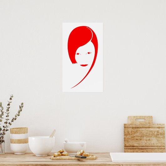 Rote Frau Poster (Küche)