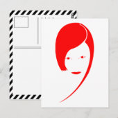 Rote Frau Postkarte (Vorne/Hinten)