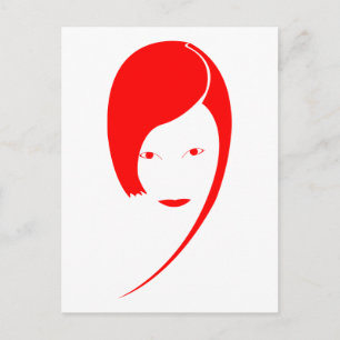 Rote Frau Postkarte