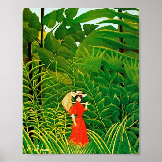 Rote Frau von Henri Rousseau Poster (Vorne)