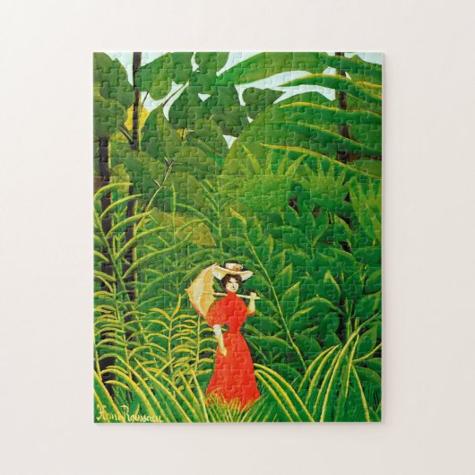 Rote Frau von Henri Rousseau Puzzle (Vertikal)