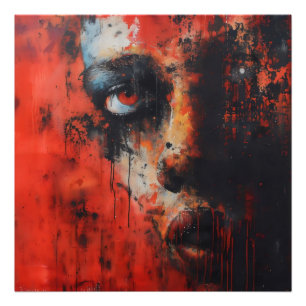 Rote Frauen-Abstract-Kunst Fotodruck