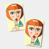 Rote Frauen - Schöner Kubismus Ausweis (Vorder- & Rückseite)