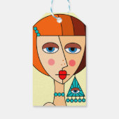 Rote Frauen - Schöner Kubismus Geschenkanhänger (Rückseite)