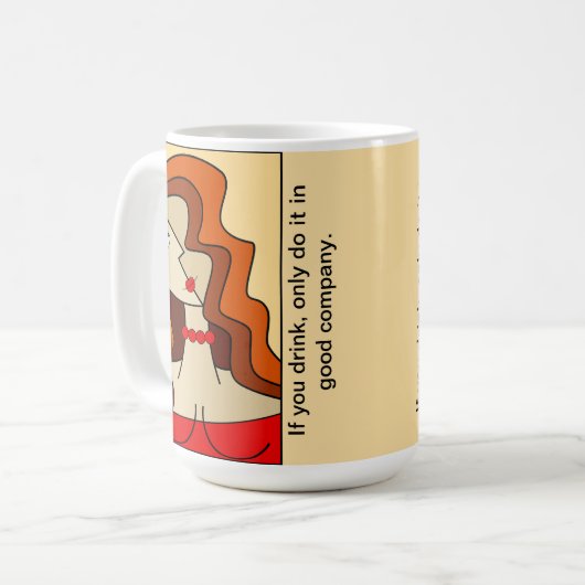 Rote Frauen - Schöner Kubismus Kaffeetasse (Vorderseite Links)