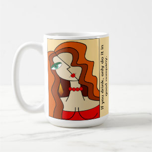 Rote Frauen - Schöner Kubismus Kaffeetasse