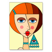 Rote Frauen - Schöner Kubismus Tischnummer (Rückseite)