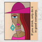 Rote Frauen - Schöner Kubismus Weinetikett (Einzelnes Label)