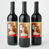 Rote Frauen - Schöner Kubismus Weinetikett (Flaschen)