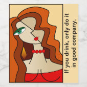 Rote Frauen - Schöner Kubismus Weinetikett (Einzelnes Label)