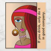 Rote Frauen - Schöner Kubismus Weinetikett (Einzelnes Label)