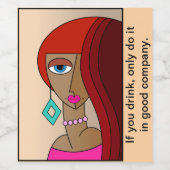 Rote Frauen - Schöner Kubismus Weinetikett (Einzelnes Label)