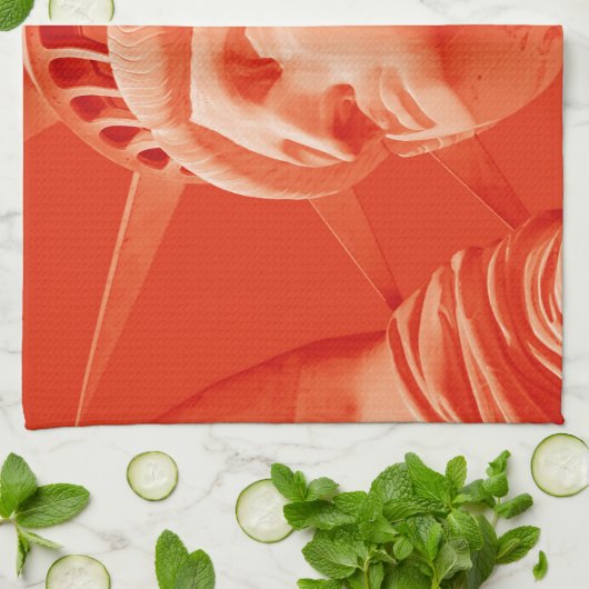 Rote Freiheitsstatue Geschirrtuch (Gefaltet)