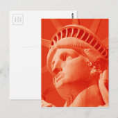 Rote Freiheitsstatue Postkarte (Vorne/Hinten)