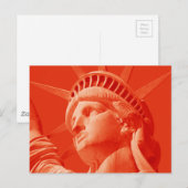 Rote Freiheitsstatue Postkarte (Vorne/Hinten)