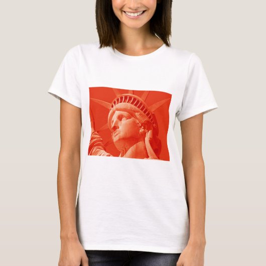 Rote Freiheitsstatue T-Shirt (Vorderseite)