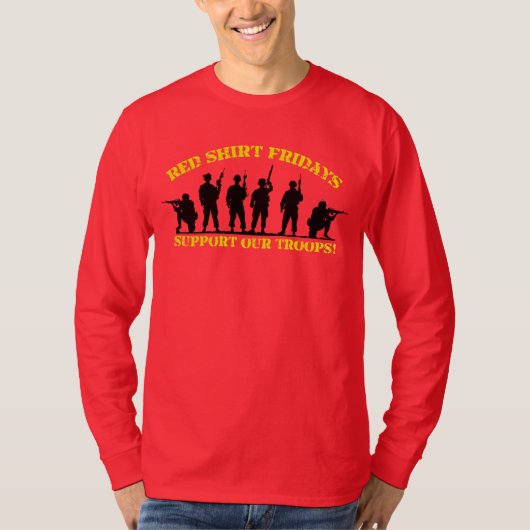 Rote Freitag-Unterstützung unser Truppe-langes T-Shirt (Vorderseite)
