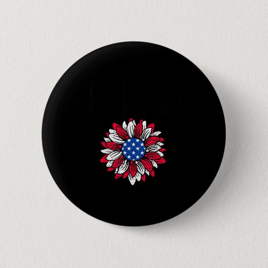 Rote Freitage Sonnenblumenflagge USA erinnere jede Button (Vorderseite)