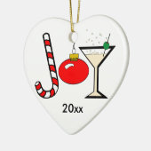 Rote Freude an der Weihnachtsandenken-Verzierung Keramik Ornament (Links)