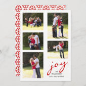 Rote Freude, Foto Collage Weihnachtsfeiertag Feiertagskarte (Vorne/Hinten)