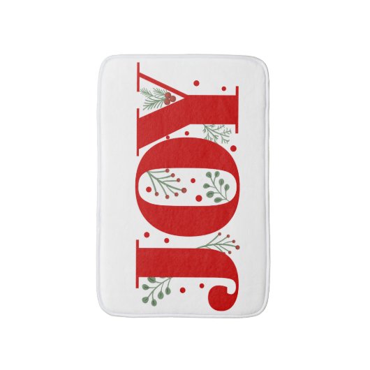Rote Freude mit Beeren Weihnachtsfeiertag Badematte (Vorderseite Vertikal)