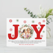 Rote Freude und Weihnachten Blumenkranz Foto (Stehend Vorderseite)