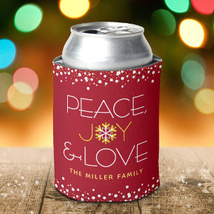 Rote Friedensfreude Liebe Weihnachten Bold Modern Dosenkühler