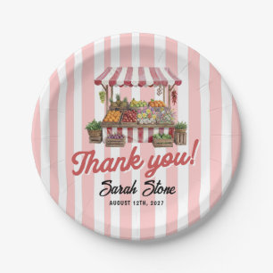 Rote Frische vom Markt Junggesellinnenabschied Pappteller