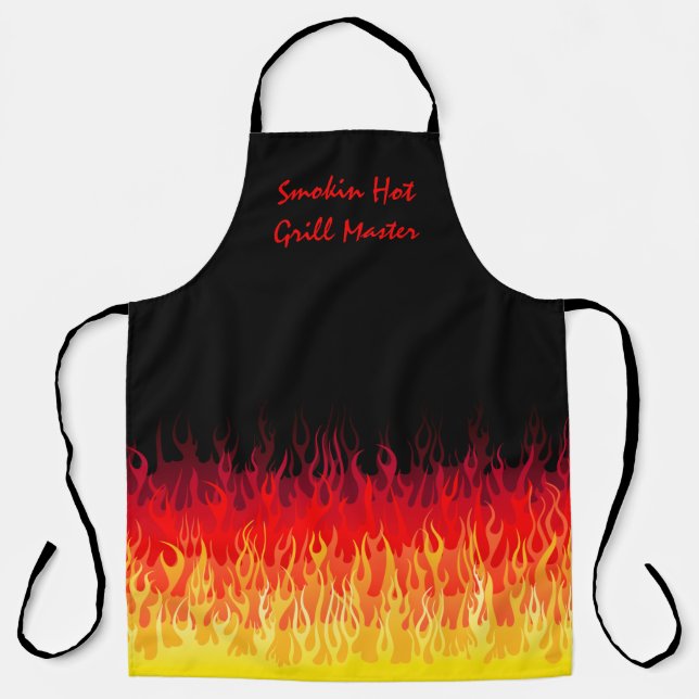 Rote Frisierte Autos Flammen - Smokin Hot Grill Ma Schürze (Front)