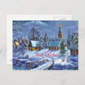 Rote frohe Weihnacht-Postkarte Feiertagspostkarte (Vorne/Hinten)